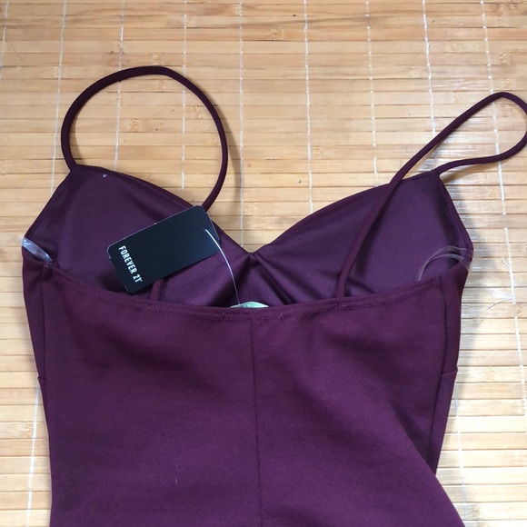Burgundy wiggle dress mermaid dress F21 - Picture 4 of 7